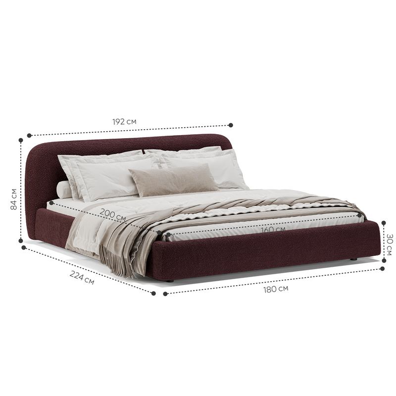 Кровать Лагом букле buckle plum 1.6x2.0