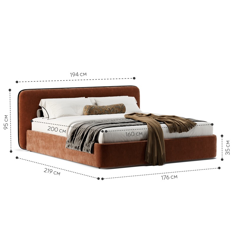 Кровать Кант 160х200 Шенилл GOL 47