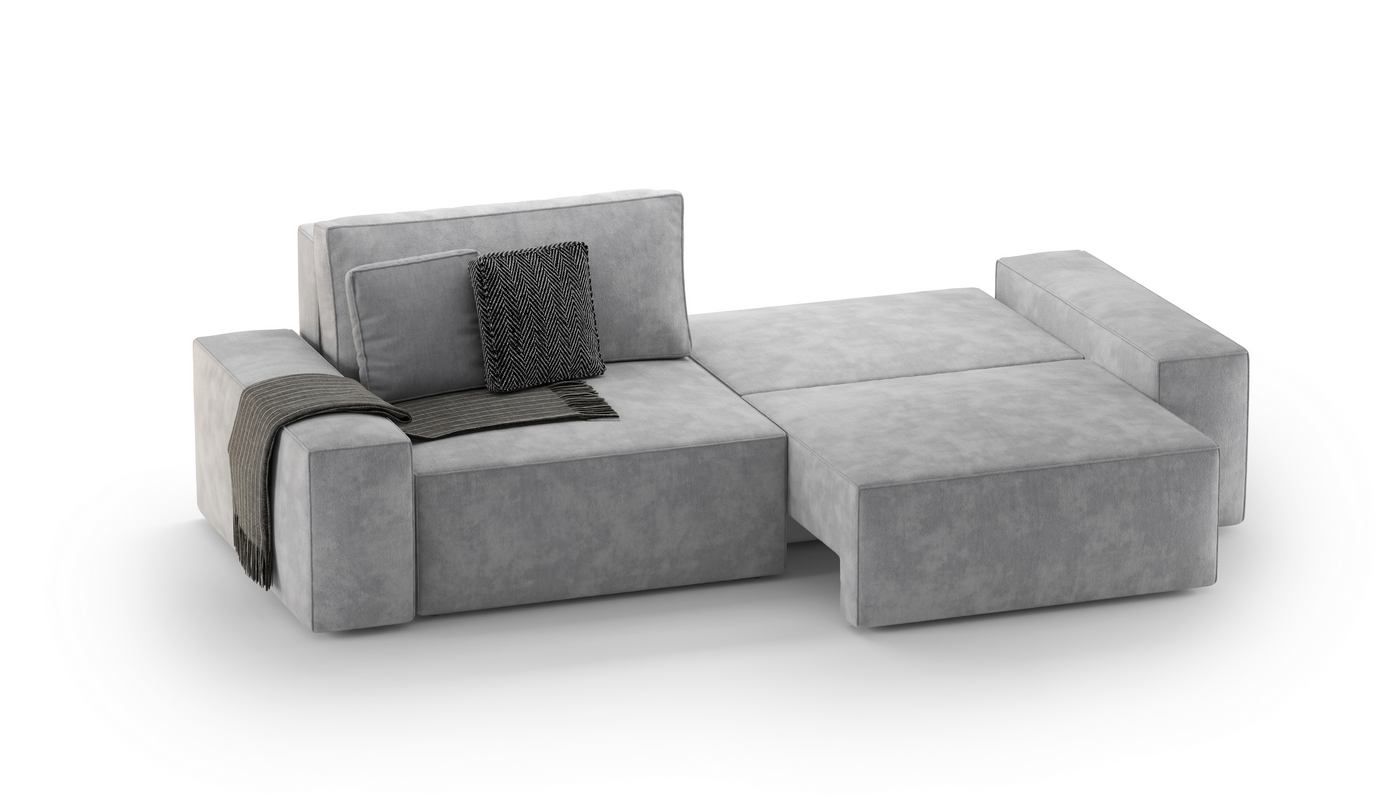 Диван модульный двухместный PLUSH_SILVER